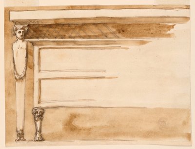 Teckning, konsolbord och byrå, ca 1795 av Unknown artistUnknown artist