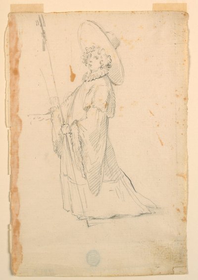 Teckning, kostymdesign: En flicka i fantastisk dräkt för en balett, ca 1720 av Unknown artistUnknown artist