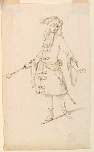 Teckning, Kostymdesign: En adelsman, kung eller prins för en balett, ca 1720 av Unknown artistUnknown artist