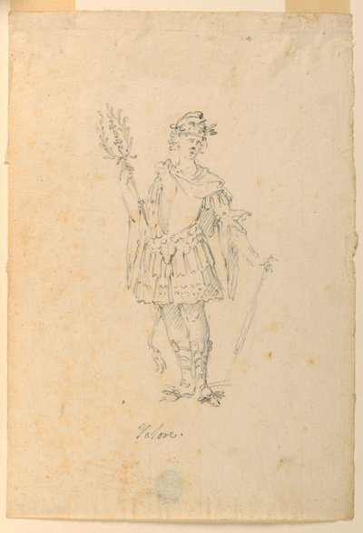 Teckning, kostymdesign: Valor för en balett, ca 1720 av Unknown artistUnknown artist