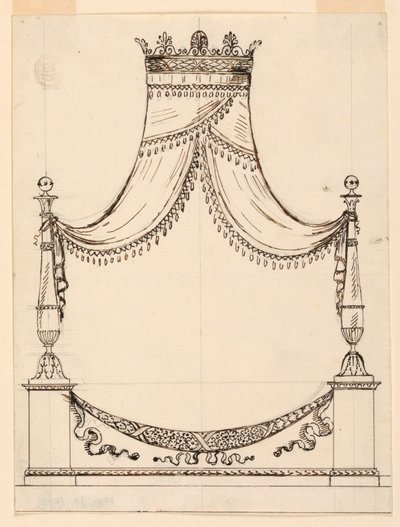 Ritning, Förslag till säng, ca 1800 av Unknown artistUnknown artist