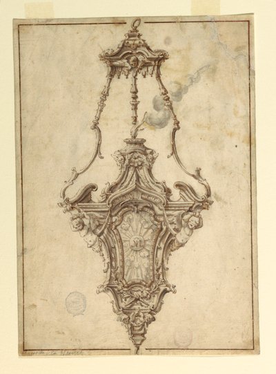 Teckning, Design för ett rökelsekar, 1725-1750 av Unknown artistUnknown artist