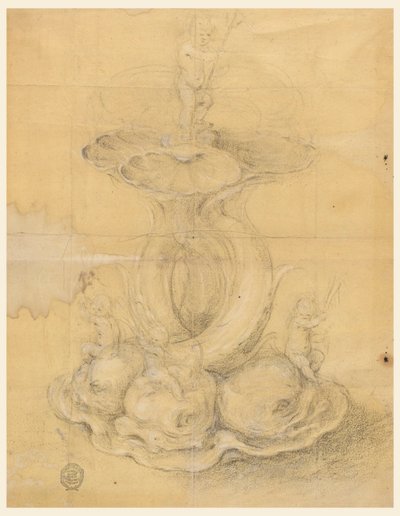 Ritning, Förslag till mittstycke, 1630-60 av Unknown artistUnknown artist