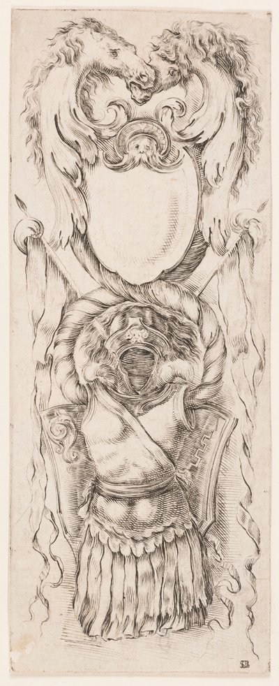 Tryck, Ornament eller grotesker (Groteskt ornament), ca 1653 av Unknown artistUnknown artist
