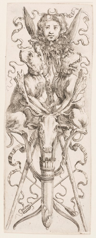Tryck, Ornament eller grotesker (Groteskt ornament), ca 1653 av Unknown artistUnknown artist