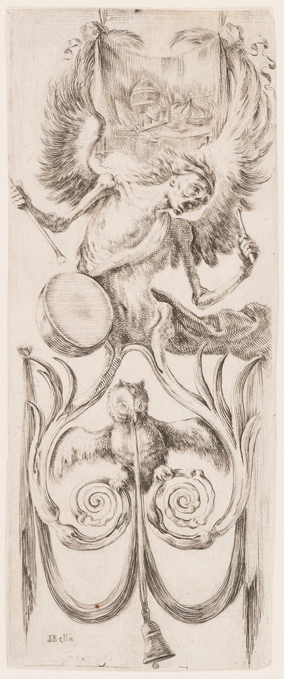 Tryck, Ornament eller grotesker (Groteskt ornament), ca 1653 av Unknown artistUnknown artist