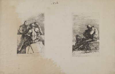 (Figurinserie) Soldat sittande, rygg av Unknown artist