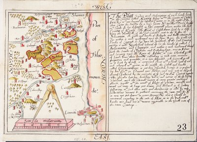 1500-talskarta över county Limerick, Irland, ca 1588 (papper, linne) av Unknown artist