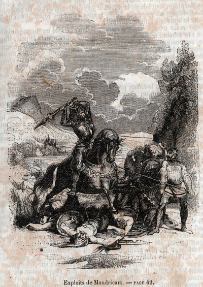 1851 gravyr från "" Roland furieux"" av Unknown artist