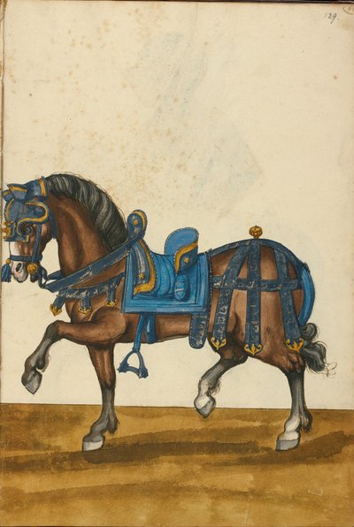 En häst i rustning av Unknown artist
