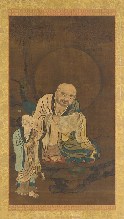 En Luohan och en skötare av Unknown artist