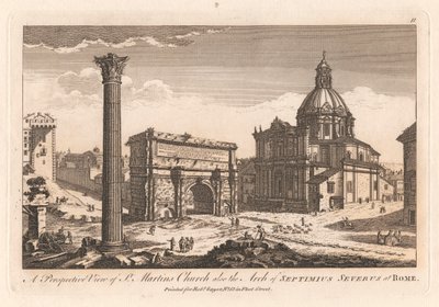 セント マーチンズ教会の斜視図、Rome.swedish のネプティミウス セウェルスの凱旋門 av Unknown artist