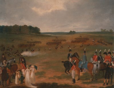En recension av Londons frivilliga kavalleri och flygande artilleri i Hyde Park 1804 av Unknown artist