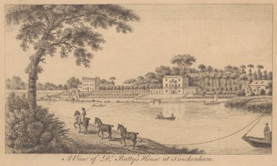 En vy av Dr. Battys hus på Twickenham av Unknown artist