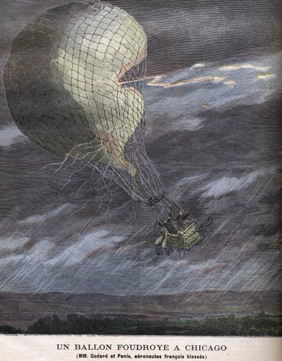 En ballong träffade Chicago Louis Godard Jr. (1858-1933) och Panis skadades LÖRDAG 25 juli av Unknown artist