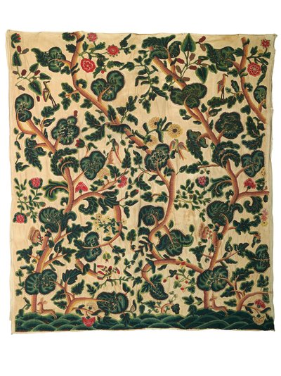 En stor crewelpanel (ull) av Unknown artist