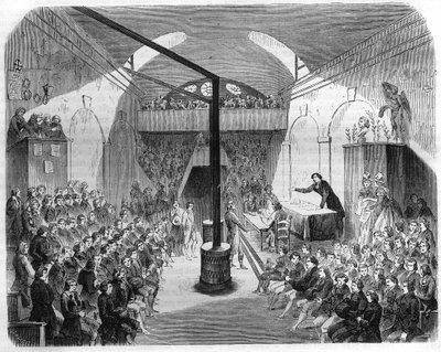 En session på Jacobinklubben, under revolutionen 1789. Gravyr från 1844. av Unknown artist