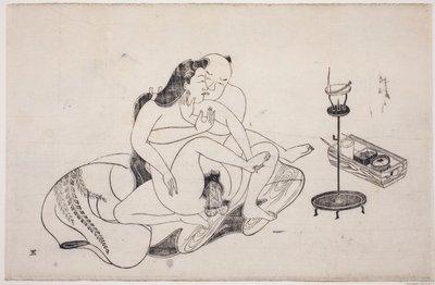 Ett blad från ett shunga-album av Unknown artist