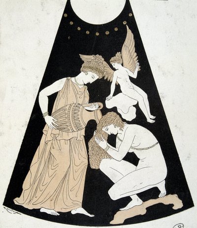 En kvinnas toalett - faksimil av en grekisk vas av Unknown artist