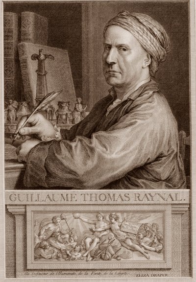 Abbot Guillaume Thomas Raynal (1713-1796) Engelsk författaregravyr efter Charles-Nicolas Cochin II - Guillaume Thomas Raynal (Guillaume-Thomas) gravyr av Unknown artist