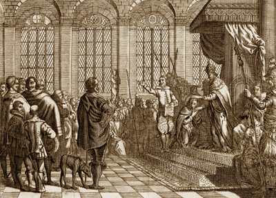 Abdikation av CHARLES V av Unknown artist