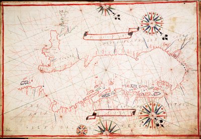Adriatiska havet, ca 1620 (pergament) av Unknown artist
