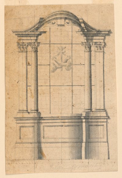 Aedicule med vapensköld av Unknown artist