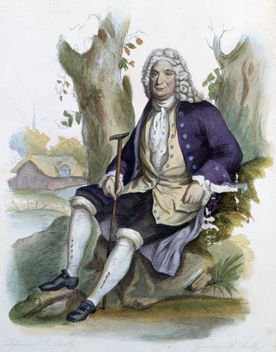 Alain Rene Lesage (Alain-Rene Le Sage) (1668-1747) - i Ed. Mennechet, "" Den franske Plutarchen"" av Unknown artist