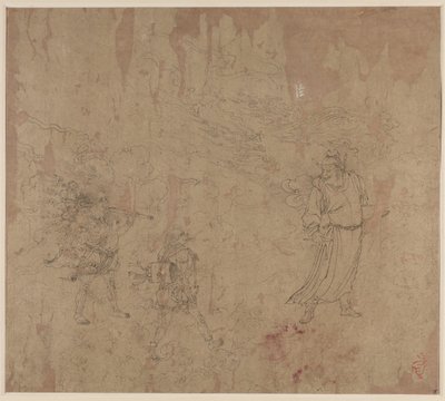 Album med daoistiska och buddhistiska teman: Procession of Daoist Deities: Leaf 18 av Unknown artist