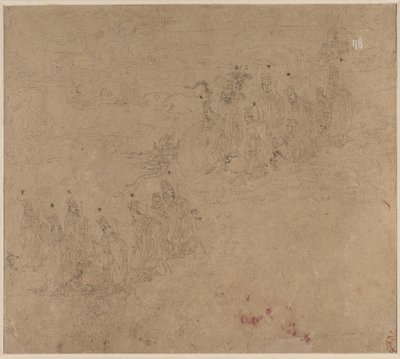Album med daoistiska och buddhistiska teman: Procession of Daoist Deities: Leaf 25 av Unknown artist