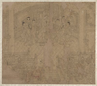 Album med daoistiska och buddhistiska teman: Procession of Daoist Deities: Leaf 2 av Unknown artist