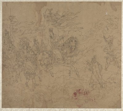 Album med daoistiska och buddhistiska teman: Procession of Daoist Deities: Leaf 4 av Unknown artist