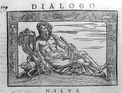Allegori över Nilen, gravyr från 1600-talet. av Unknown artist
