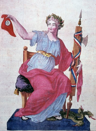 Allegori över republiken och friheten till den frygiska mössan av Unknown artist