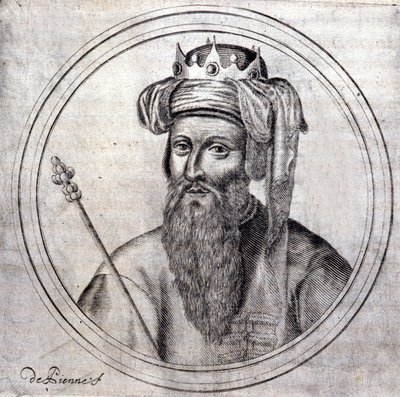 Amedee VIII (1383-1451), greve då hertig av Savoyen, sista motpåve under namnet Felix V. Gravyr i "" Genealogical History of the Royal House of Savoye" av Samuel Guichenou, Lyon 1660. av Unknown artist