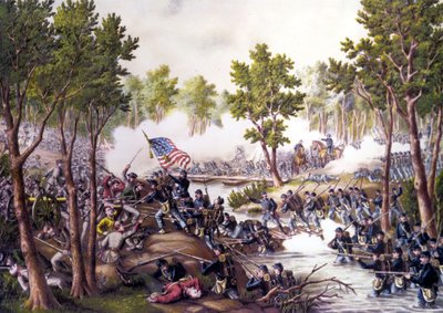Amerikanska inbördeskriget (1861 - 1865): Slaget vid Spotsylvania Courthouse (Virginia) 8-21 maj av Unknown artist
