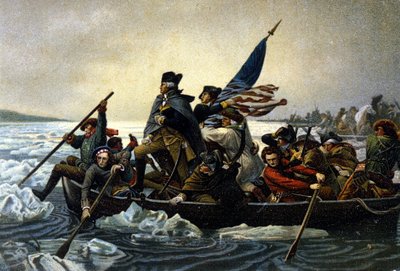 Amerikanska självständighetskriget. Washington korsar Delawarefloden. december 1776. av Unknown artist