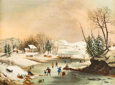 Amerikanska vinterscener: Morning, efter 1853 (olja på duk) av Unknown artist