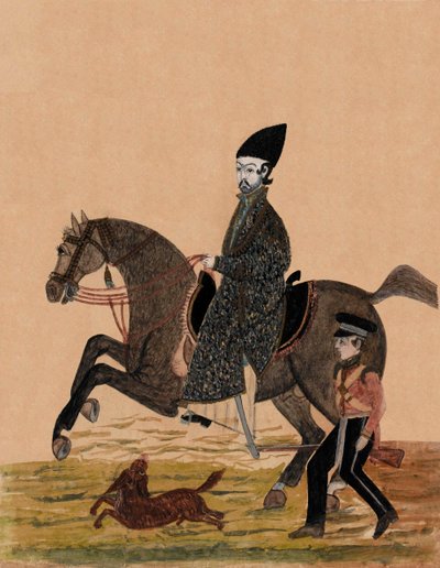 En afghansk Sirdar [officer] och en brittisk soldat, ca 1841 (akvarell) av Unknown artist