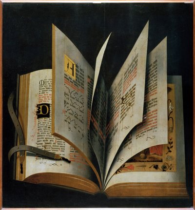 En öppnad liturgisk bok - Anonym - Början av 1500-talet. - Olja på trä - 70,2x65 - Galleria degli Uffizi, Florens av Unknown artist