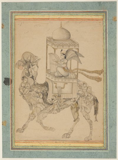 Ängel (Peri) rider på en kamel av kompositmaterial av Unknown artist