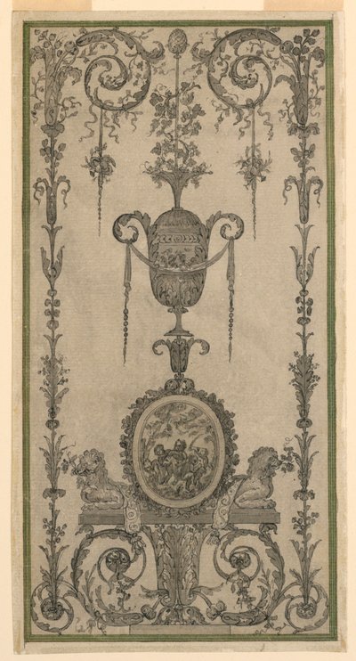 Arabesque design för en panel av Unknown artist