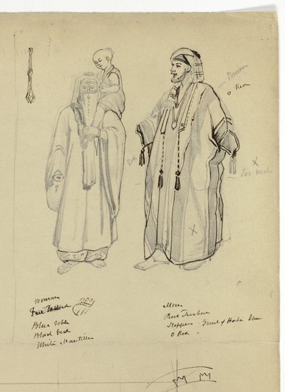 Arabisk man, kvinna och barn av Unknown artist