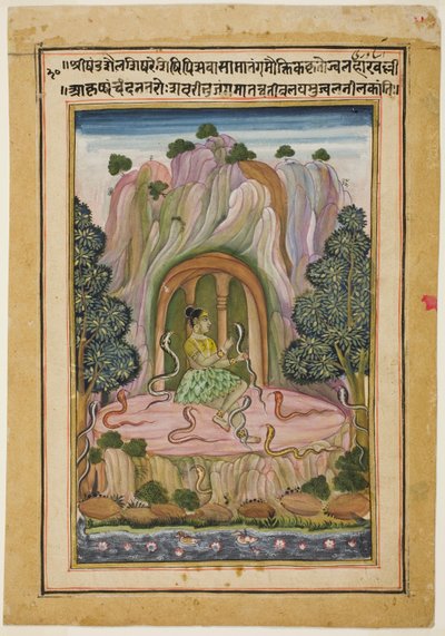 Asavari Ragini, sida från en krans av musikaliska ragas (Ragamala) uppsättning av Unknown artist