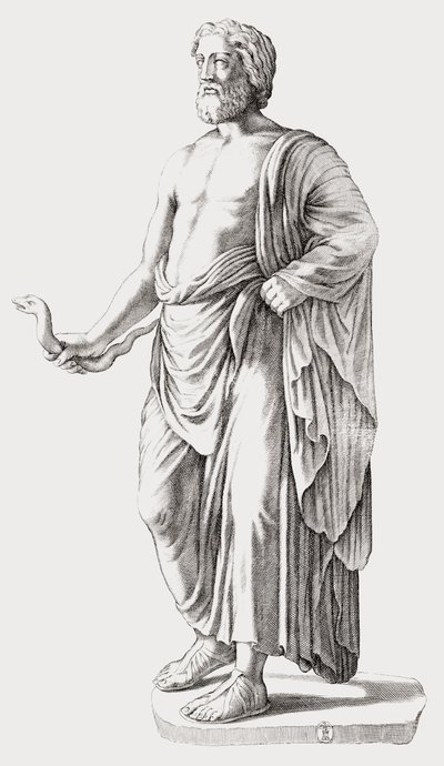 Asclepius. Porträtt. av Unknown artist