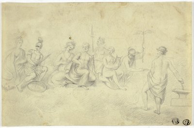 Församling av gudar och gudinnor på berget Olympus av Unknown artist