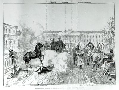 Attack på tsar Alexander II (1818 - 1881) 1881. av Unknown artist