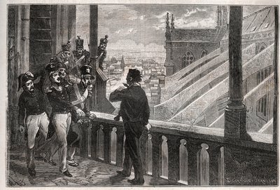Attacker mot Louis-Philippe I - Konspirationen av Towers of Notre-Dame (Konspiration) den 4 januari av Unknown artist