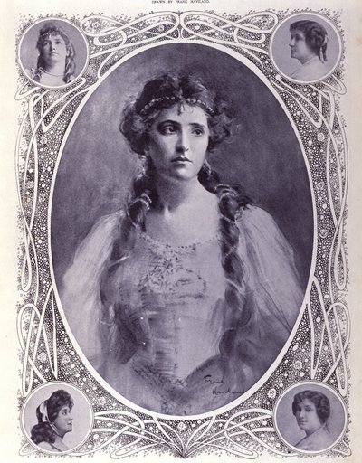 Australiska sångerskan Nellie (Nelly) Melba (1861-1931), akvarell från slutet av 1800-talet av Unknown artist