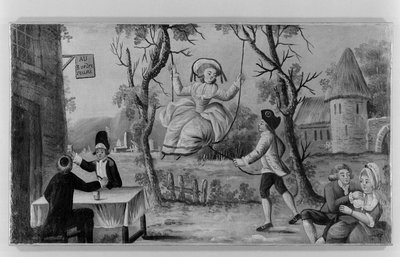 "Till de tre förenade ordnarna". Vinhandlarens skylt. Paris av Unknown artist